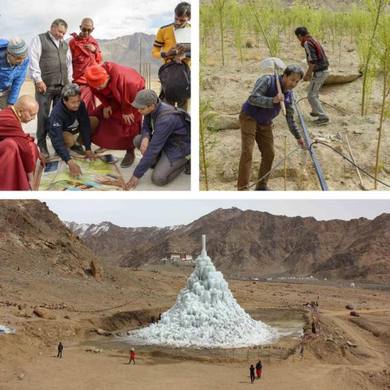 Ice Stupas, Phyang - Architecte, Sonam Wangchuk, Global Award for Sustainable Architecture 2017 