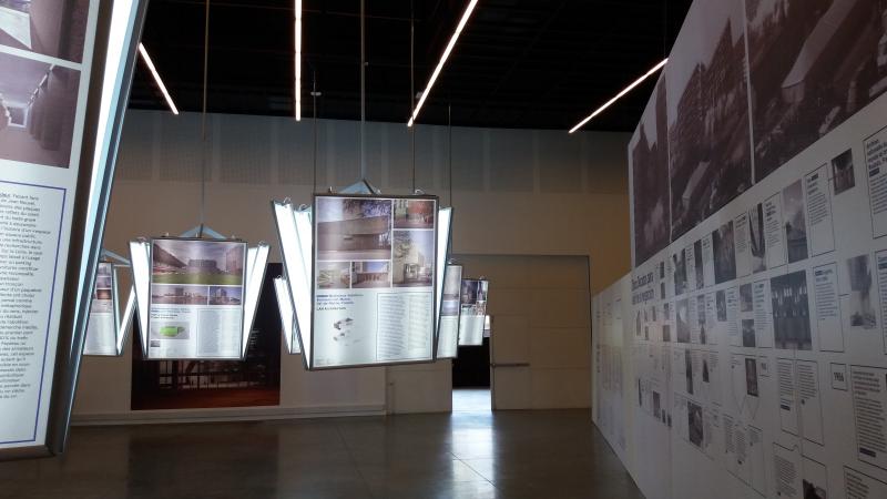 Vue de l'exposition "Un bâtiment, combien de vies ?", Bogota, UTADEO, Année France-Colombie 2017