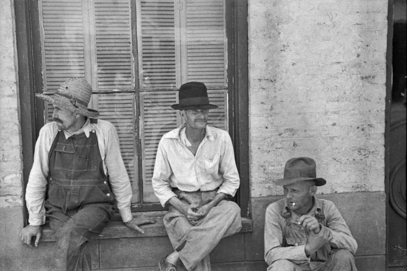 Frank Tengle, Bud Fields, and Floyd Burroughs, cotton sharecroppers, Hale County, Alabama - Walker Evans