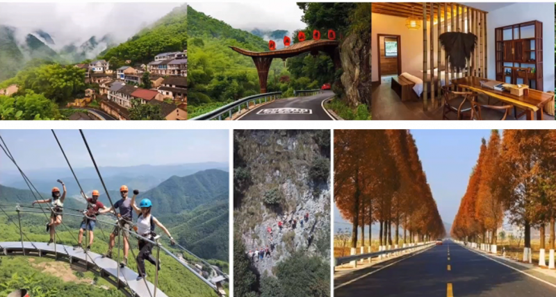 The town of Pingshui combines ancient roads with tourism projects
