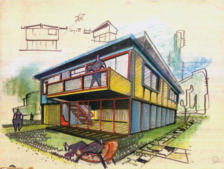Étude d'une maison unifamiliale préfabriquée et industrialisée, 1952-1958