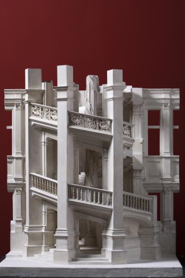 Blois, château, escalier en vis de l’aile François Ier, début du XVIe siècle. Maquette par Anatole de Baudot et Henri Chaine, 1898