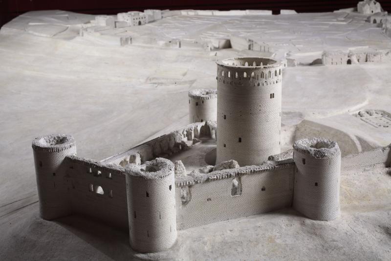 Coucy-le-Château, château, la forteresse. Maquette de site (détail), Camille Garnier, 1936-1937