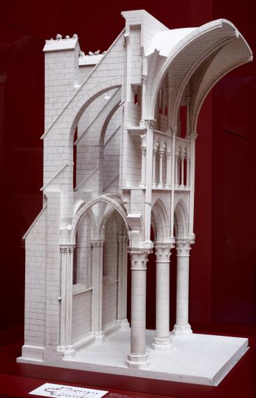 Dijon, église Notre-Dame, XIIIe siècle : travées du collatéral sud de la nef. Maquette par Anatole de Baudot et Henri Chaine, 1898, pour l’Exposition universelle de 1900