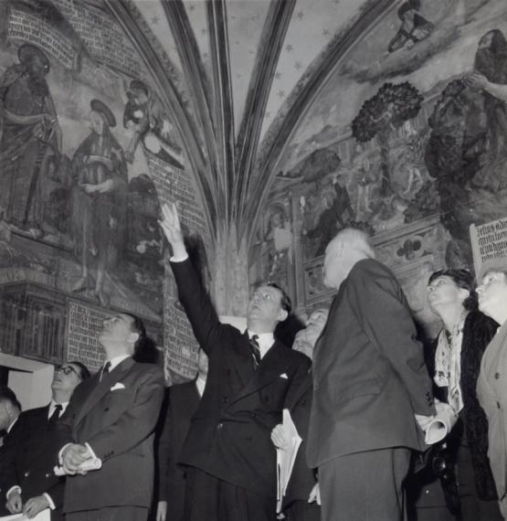 Inauguration des nouvelles salles de la galerie des peintures murales et des vitraux par André Malraux, 9 mars 1959