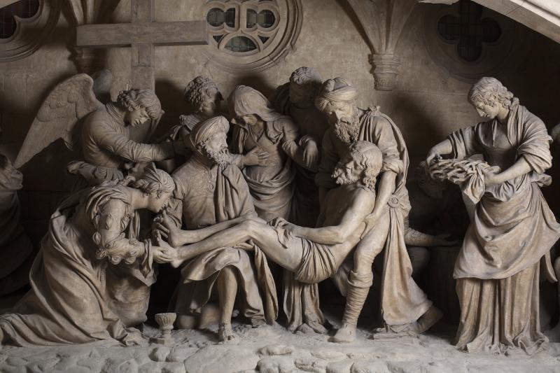 Saint-Mihiel, église Saint-Étienne, La mise au tombeau du Christ, Ligier-Richier, entre 1554 et 1564. Moulage, Charles-Édouard Pouzadoux, 1895-1900