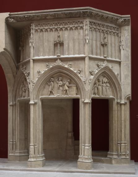 Bourges, palais Jacques Cœur, porche d'entrée de l'escalier de la chapelle, entre 1443 et 1451. Moulage, Camille Garnier, 1941