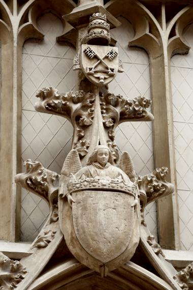 Bourges, cathédrale Saint-Étienne, porte de la sacristie du chapitre, détail, milieu du XVe siècle