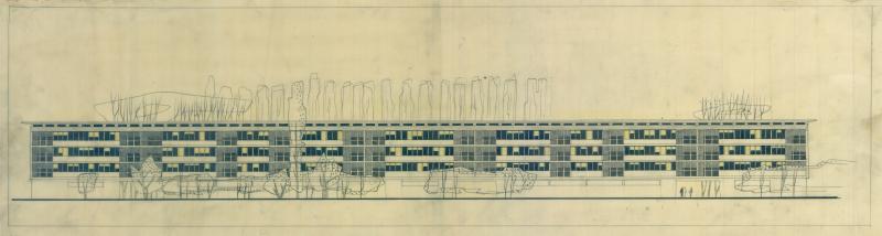 Résidence du Parc, Croix, Jean Dubuisson, étude de façade