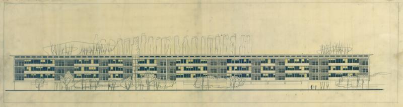 Résidence du Parc, Croix, Jean Dubuisson, étude de façade