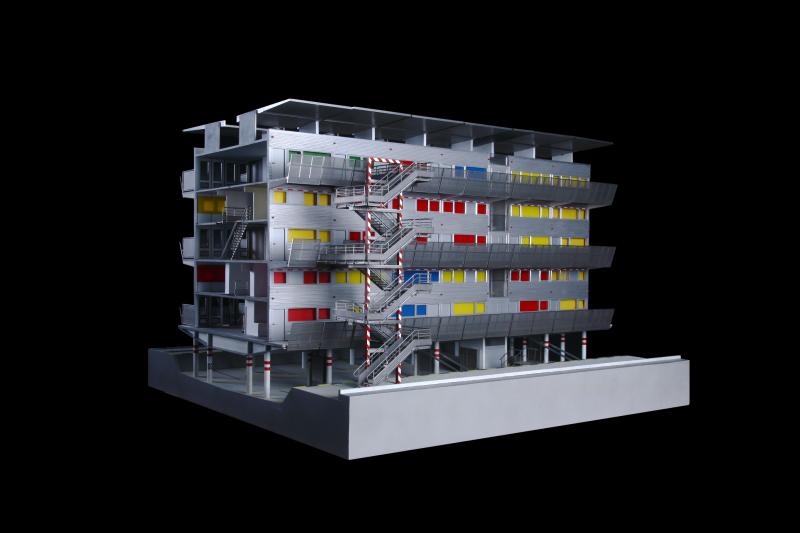 Immeuble d'habitation Nemausus I, Nîmes, 1985-1987, Jean Nouvel, Jean-Marc Ibos, maquette