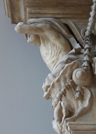 Toulon, hôtel de Ville, détail de la porte de la façade sud, Pierre Puget, 1656-1657. Moulage en plâtre, Jean Pouzadoux, vers 1884