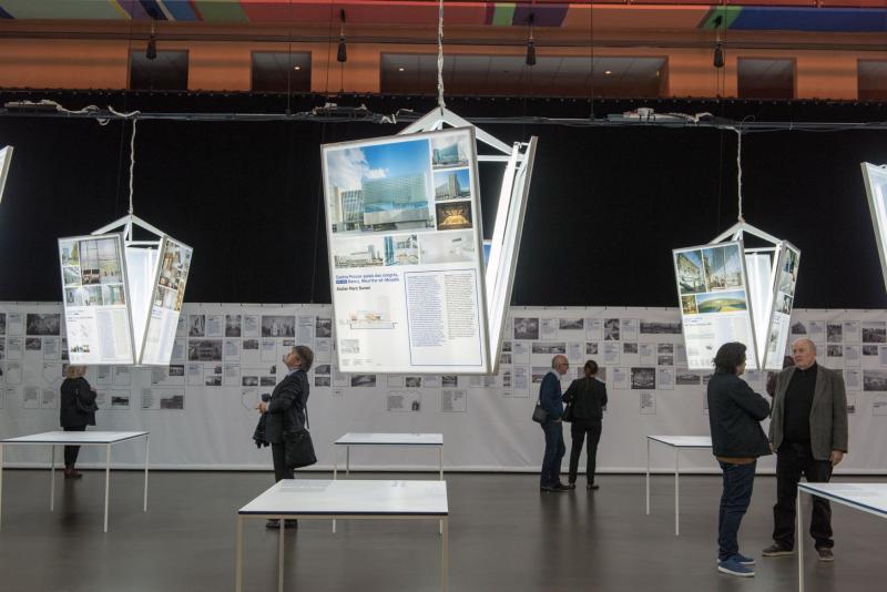 Vue de l'exposition présentée au Palais des Congrès d'Ajaccio par le CAUE-2A, du 7 au 24 mars 2017 