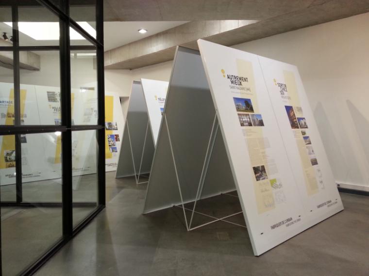 Vue de l'exposition "Vers de nouveaux logements sociaux 2", Forum d'Urbanisme et d'Architecture, Nice, 2014