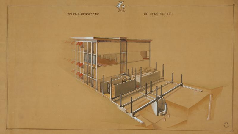 Concours pour la résidence universitaire d’Antony (Hauts-de-Seine) : "schéma perspectif de construction"