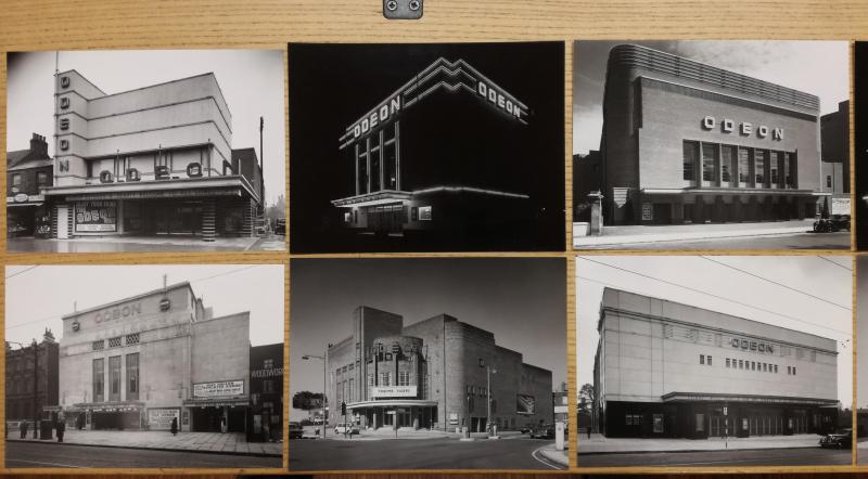 Quelques tirages noir et blanc des cinémas Odeon construits pendant les années trente, réalisés par John Maltby, photographe officiel du circuit.