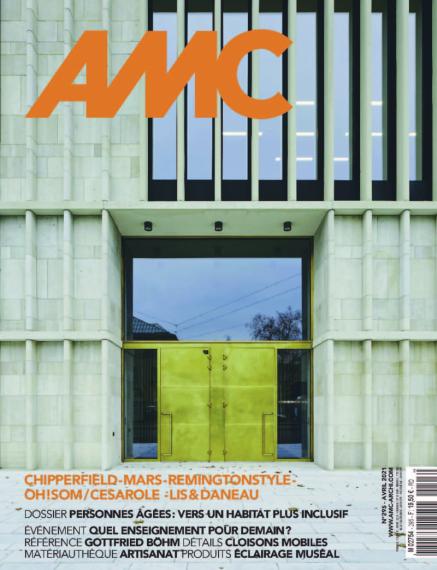 Couverture du numéro 295 de la revue AMC. Elle montre la porte principale d'un bâtiment.