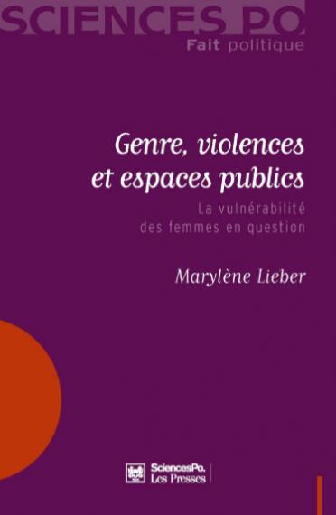 Couverture du livre genre, violences et espaces publics. Elle est violette et ornée d'un demi-cercle rouge.