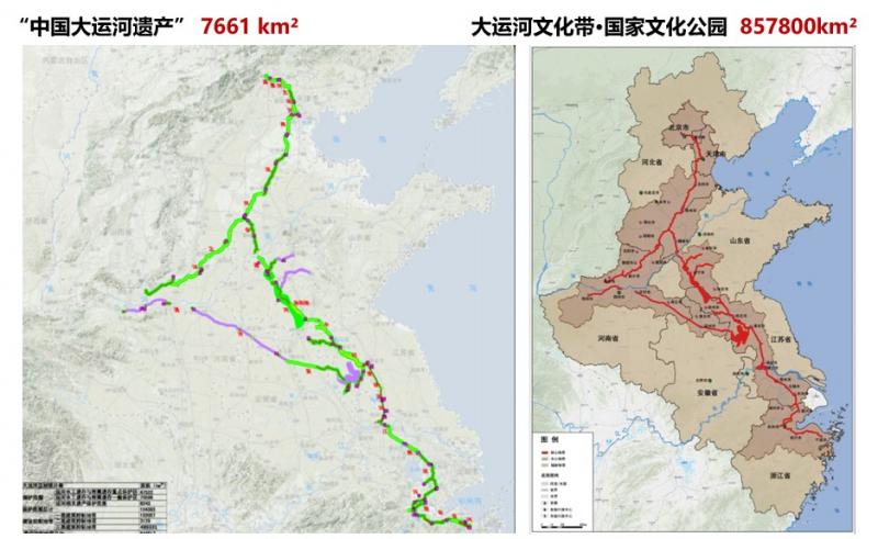 Comparison of China’s Grand Canal heritage with the Grand Canal Cultural Belt and National Cultural Park