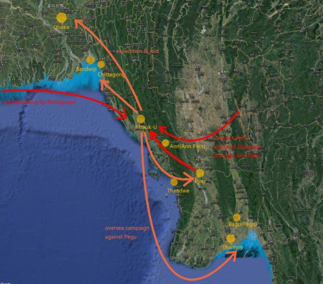 Location of the ancient city of Mrauk U, Myanmar (source: own)