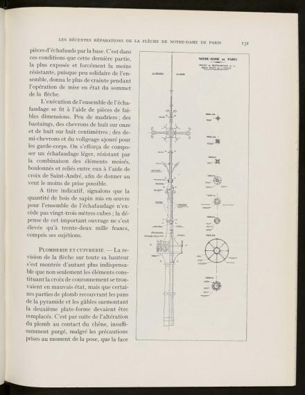 Les récentes réparations de la flèche de Notre-Dame de Paris