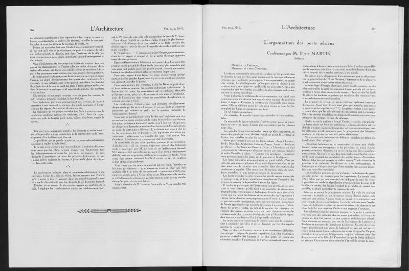 L’Architecte, vol. 43, n° 9, 15 septembre 1930. pp. 307-313