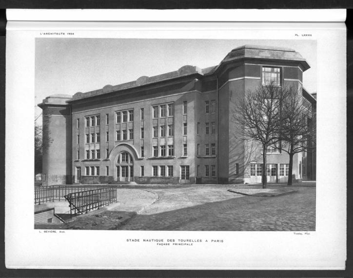 "Stade Nautique Place des Tourelles", L’Architecte, n° 12, 1924. pp. 98-101 et planches