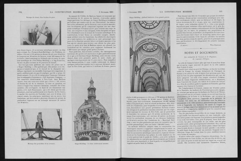 La Construction moderne, no. 10, 3 décembre 1911