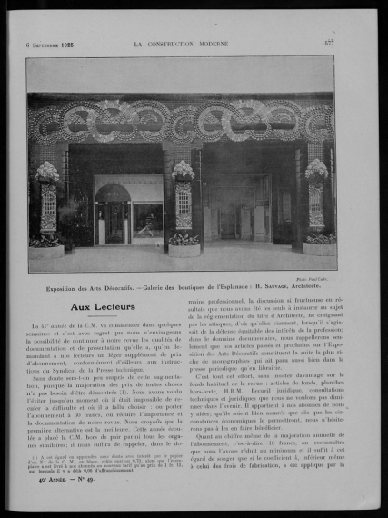 La Construction moderne, no. 49, 1924-1925