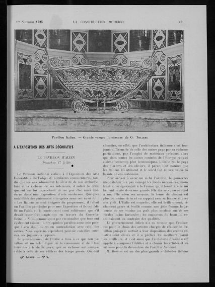 La Construction moderne, no. 5, 1925-1926