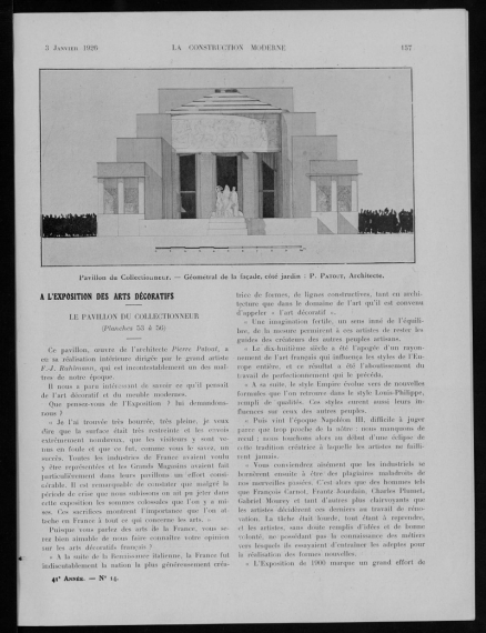 La Construction moderne, no. 14, 1925-1926