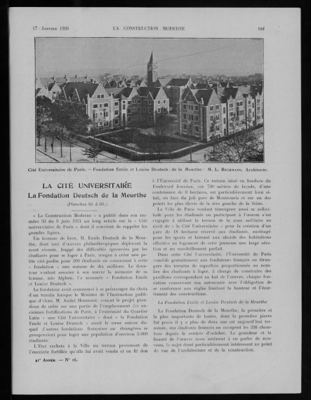 La Construction moderne, no. 16, 1925-1926