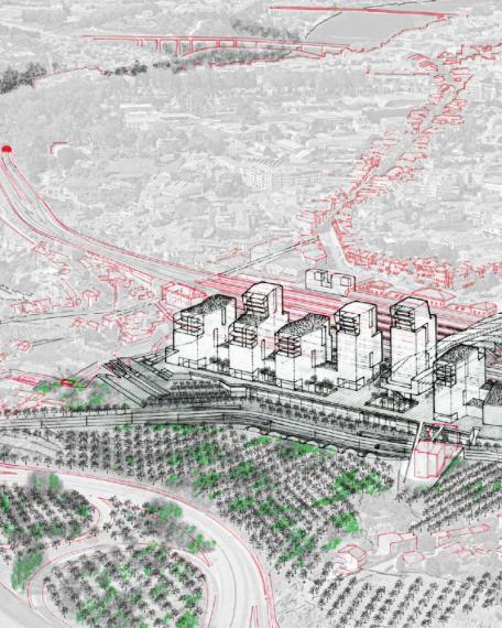 Un détail du masterplan pour la gare TGV et ses environs dans le quartier Campanhã à Porto