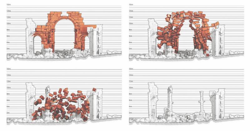 148. Palmyre 2 -  Image de points de l’arche de Palmyre en Syrie reconstituée numériquement © Iconem