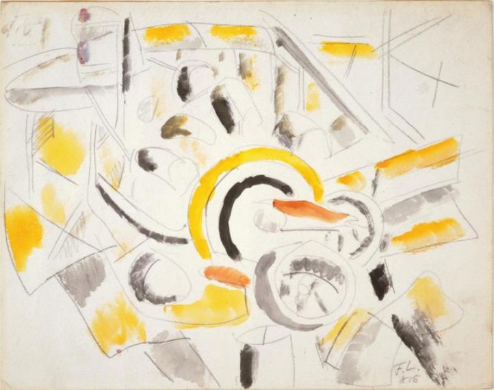 L’avion brisé, Fernand Léger, 1916, mine graphite et aquarelle sur papier, 22.9 x 28.9 cm, Centre Pompidou, Paris