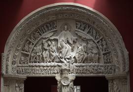 Vézelay, basilique Sainte-Marie-Madeleine, portail central du narthex, la Pentecôte, vers 1125-1130. Moulage en plâtre, Jacques-Ange Corbel, 1881 